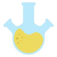 Laboratory flask with fluid. Vector illustration