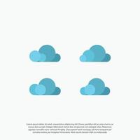 Set of Cloud Icons in trendy flat style isolated. Cloud symbol for your web site design, logo, app, UI. Vector illustration
