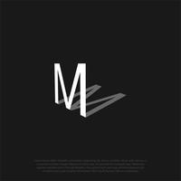 MB or BM logo, lettering letter M and B as shadow logo design vector