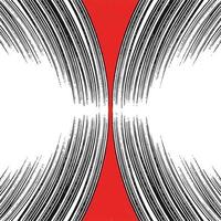 Two vintage cartoon outlined circle disk on bold red background vector isolated. Wallpaper with black brush pen or drawing pen like texture for album cover, fabric print, wrapping paper, and others.