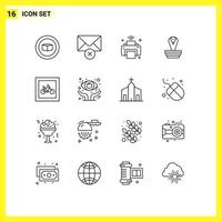 16 Thematic Vector Outlines and Editable Symbols of parking car internet of things king cobra Editable Vector Design Elements
