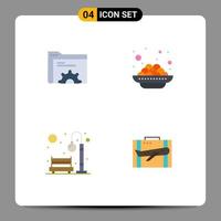 4 Creative Icons Modern Signs and Symbols of gear city server kanji recreation Editable Vector Design Elements