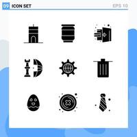 Stock Vector Icon Pack of 9 Line Signs and Symbols for world plan exit piece global Editable Vector Design Elements