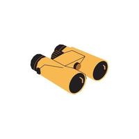 Yellow binoculars icon on white background vector