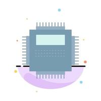 Processor Hardware Computer PC Technology Flat Color Icon Vector