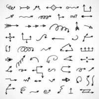 Vector set of hand drawn arrows, elements for presentation