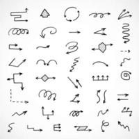 Vector set of hand drawn arrows, elements for presentation
