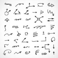 Vector set of hand drawn arrows, elements for presentation