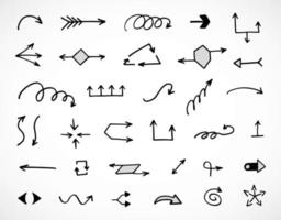 Vector set of hand drawn arrows, elements for presentation