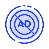 Ad Ad block Advertisement Advertising Block Blue Dotted Line Line Icon vector