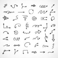 Vector set of hand drawn arrows, elements for presentation