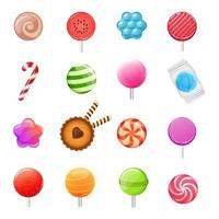 Candy collection, vector set of sweets, dragee, lollipop