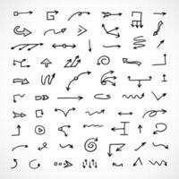 Vector set of hand drawn arrows, elements for presentation