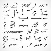 Vector set of hand drawn arrows, elements for presentation