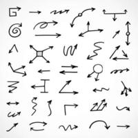 Vector set of hand drawn arrows, elements for presentation
