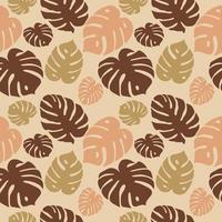 Monstera leaves seamless pattern, botanical abstract background vector