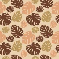 Monstera leaves seamless pattern, botanical abstract background vector