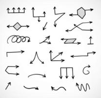 Vector set of hand drawn arrows, elements for presentation