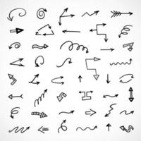 Vector set of hand drawn arrows, elements for presentation