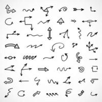 Vector set of hand drawn arrows, elements for presentation