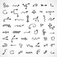 Vector set of hand drawn arrows, elements for presentation