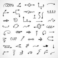 Vector set of hand drawn arrows, elements for presentation