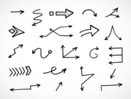 Vector set of hand drawn arrows, elements for presentation