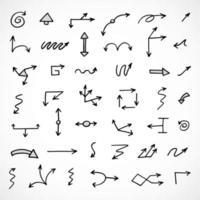 Vector set of hand drawn arrows, elements for presentation