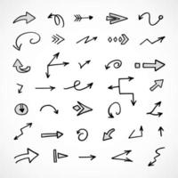 Vector set of hand drawn arrows, elements for presentation