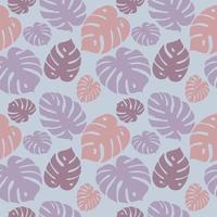 Monstera leaves seamless pattern, botanical abstract background vector