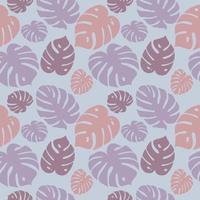 Monstera leaves seamless pattern, botanical abstract background vector