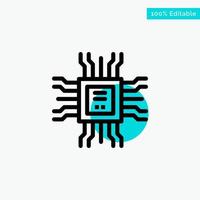Book Cpu Learning Technology turquoise highlight circle point Vector icon