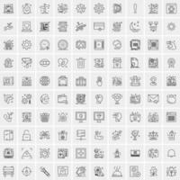 Pack of 100 Universal Line Icons for Mobile and Web vector