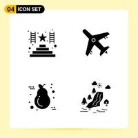 4 Creative Icons for Modern website design and responsive mobile apps 4 Glyph Symbols Signs on White Background 4 Icon Pack vector