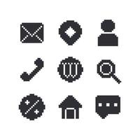 Contact icon set for business communication symbol vector