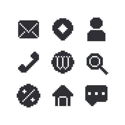 Contact icon set for business communication symbol