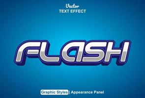 flash text effect with graphic style and editable. vector