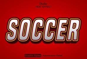 efecto de texto de fútbol con estilo gráfico y editable. vector