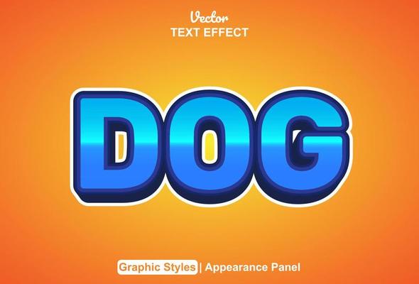 dog text effect with graphic style and editable.
