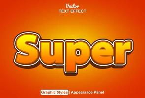 super text effect with graphic style and editable. vector