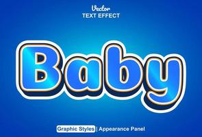 baby text effect with graphic style and editable. vector