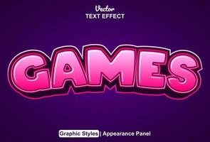 Games text effects with graphic style and editable. vector