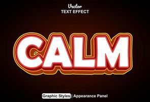 Calm text effect with graphic style and editable. vector