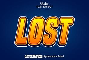 lost text effect with graphic style and editable. vector