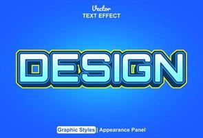 design text effect with graphic style and editable. vector