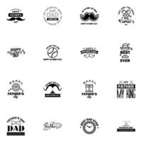 Happy fathers day 16 Black vintage retro type font Illustrator eps10 Editable Vector Design Elements