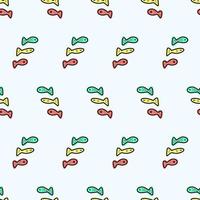 Drawn doodle fish pattern. Multi-colored fish on a pattern for fabrics, textiles, wrapping paper, wallpapers. Seamless vector pattern