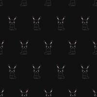 Doodle rabbit pattern with a scarf. Hare in doodle style. Drawn rabbit pattern for backgrounds, wallpapers, fabrics, wrapping paper, textiles. vector