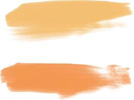 Abstract modern hand painted design with yellow and orange color  oil paints brushstroke on transparent background. vector