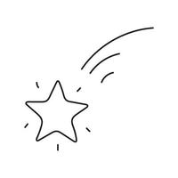 Shooting star in doodle style vector